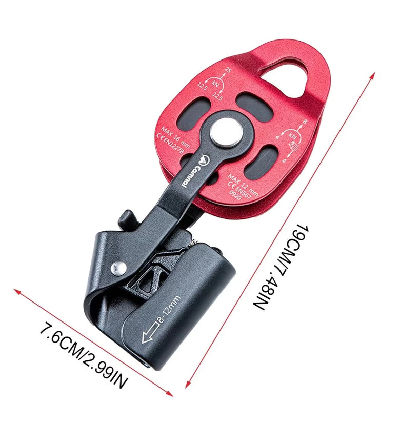 Universal Rope Driver Climbing Lifting Pulley Aviation Grade Aluminum Universal Rope 8-12mm ...