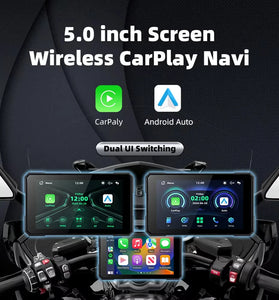 5.0 inch Wireless CarPlay Moto Android Auto Portable Digital GPS Moto Navigation Motorcycle Dashboard Display Screen TPMS