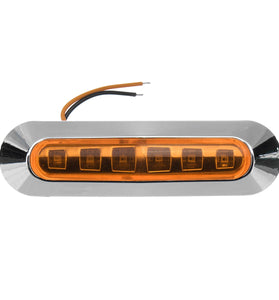 10PCS 12V 24V 6 LED Side Marker Lights Lamp Amber for Truck Trailer Caravan Lorry Van