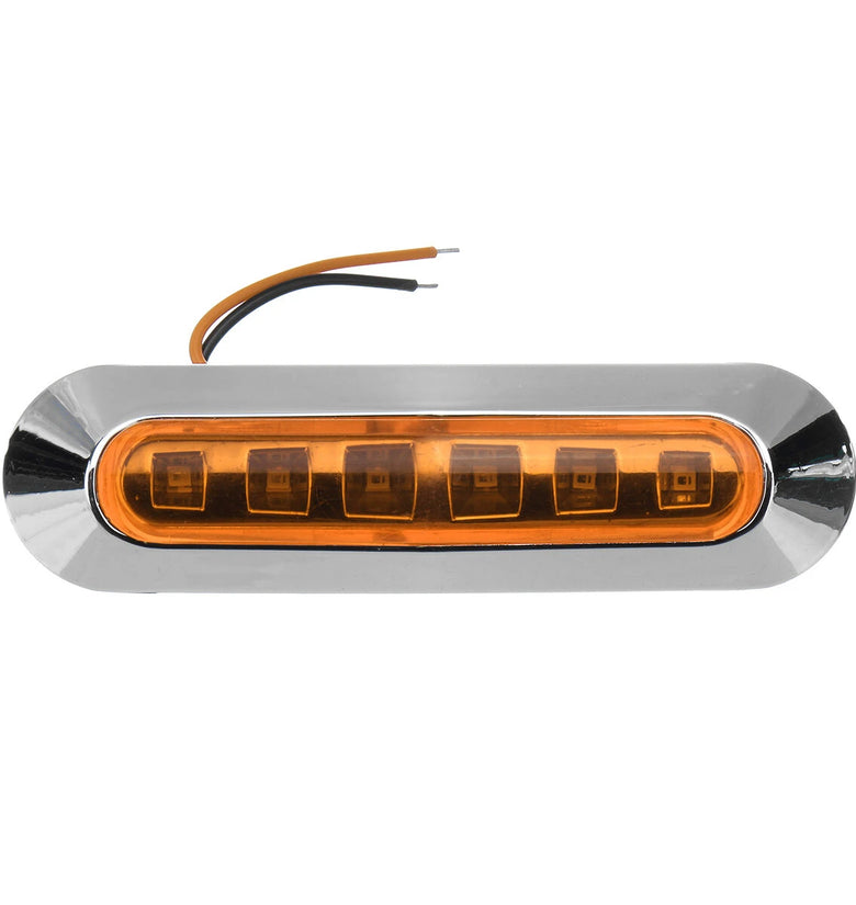 10PCS 12V 24V 6 LED Side Marker Lights Lamp Amber for Truck Trailer Caravan Lorry Van