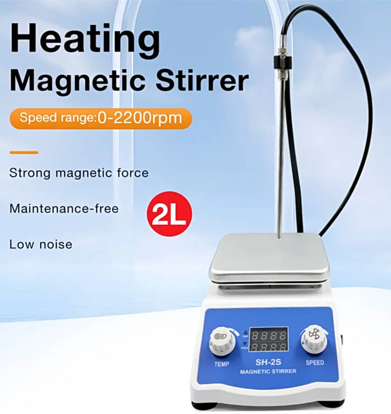 SH-2S Heating Magnetic Stirrer 2L 2200RPM Lab Hotplate Mixer With LCD Digital Display Brushless Motor For Laboratory Use