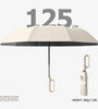 Extra Large 125cm Automatic Umbrella 10 Ribs Water Resistant 50+ UV Protection With Carabiner Handle Anti-slip Handle Protective Sleeve Fold Umbrella