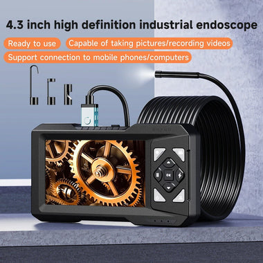 Industrial Endoscope ES01 4.3 Inch Screen 5M 1080P HD IP67 Waterproof Video Inspection Camera Cable Rechargeable Battery