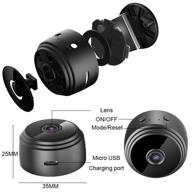 A9 Wireless 1080P HD WiFi Camera Rechargeable Battery Magnetic Mount Remote Viewing Multi-User Support High-Resolution Home Security