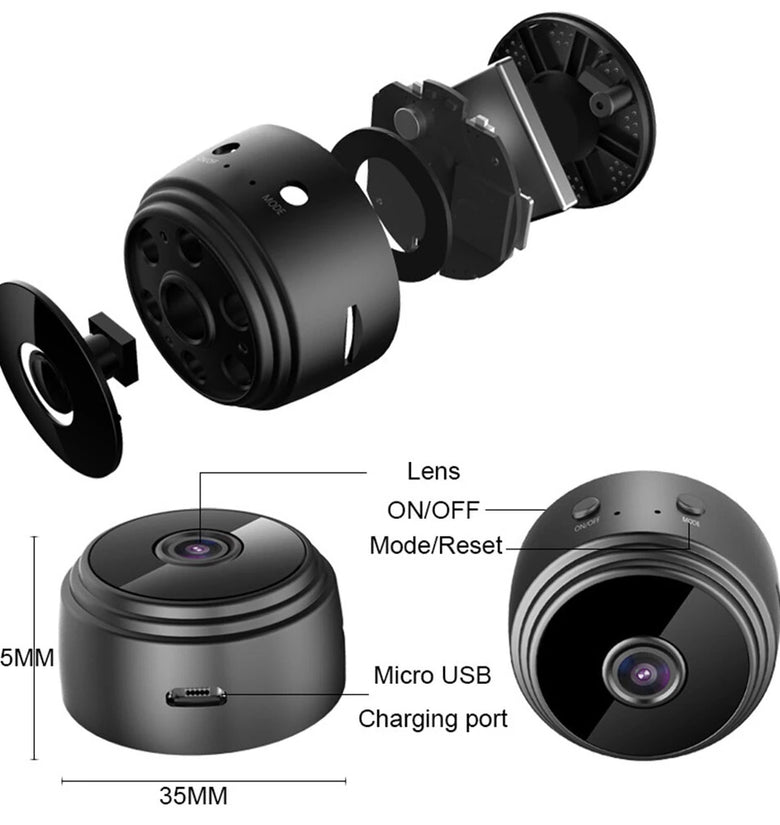 A9 Wireless 1080P HD WiFi Camera Rechargeable Battery Magnetic Mount Remote Viewing Multi-User Support High-Resolution Home Security