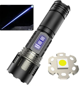 30W LED Powerful Long-Range Flashlight with Multi-Function Zoomable Digital Battery Display Torch