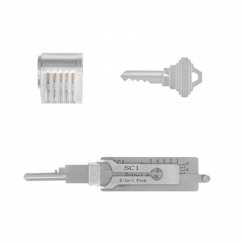 2 in 1 Stainless Steel Key Decoder Portable Precision Hook And Pickup Hand Tool O-ring Pickup Kit Maintenance Repair Kit