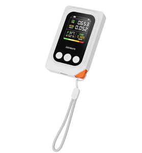 DOCREATE CD52 5-in-1 Portable Air Quality Monitor Real Time CO2 Formaldehyde TVOC Temperature Humidity Detector with Audio Alarm Rechargeable Battery Type-C Charging Air Tester