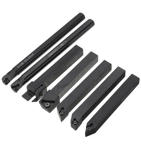 Machifit 7pcs 12mm Shank Lathe Boring Bar Turning Tool Holder Set with Carbide Inserts