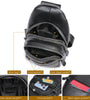 Ekphero Men Genuine Leather Chest Pack Casual Sport Sling Shoulder Backpack Fashion Crossbody Bags Black Travel Chest Bag