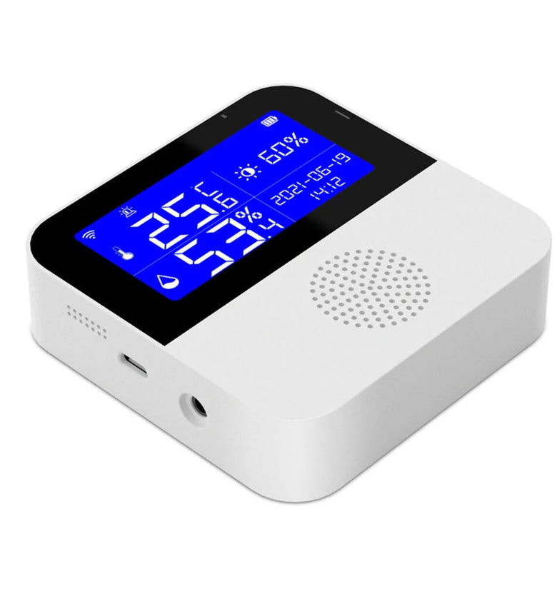 Tuya WiFi Smart Temperature Humidity Sensor Indoor Thermometer Hygrometer Meter with LCD Display Screen Detector APP Remote Monitoring Support Alexa Google Home