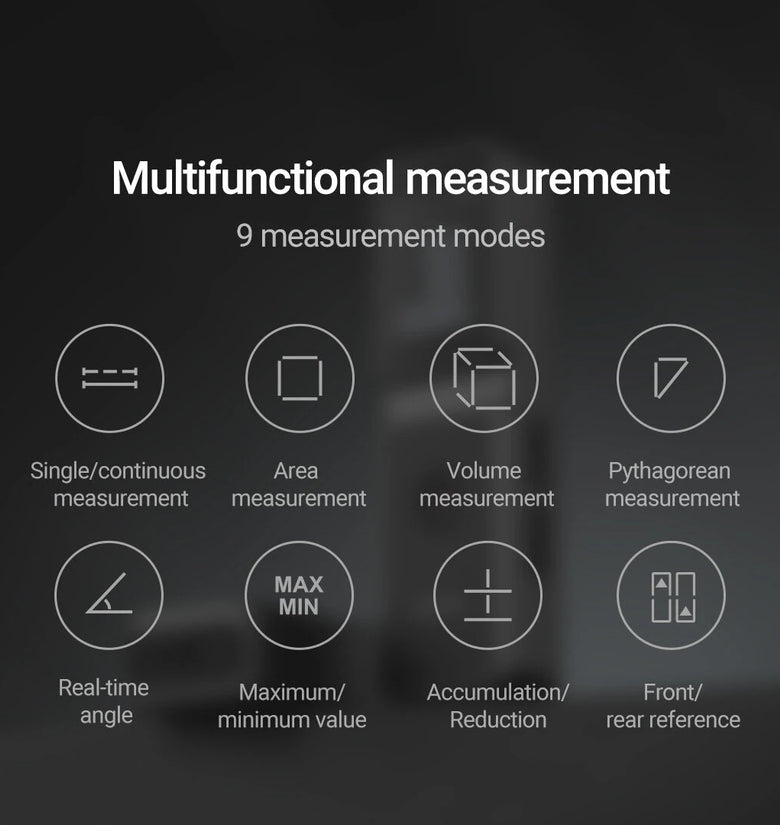 ATuMan LSA Laser Rangefinder 50m High Precision Handheld Distance Measurement Tool Multifunctional Compact Design Industrial Construction Large Screen Display