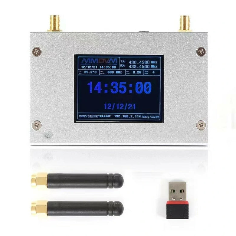 Duplex MMDVM Hotspot w/ Aluminum Alloy Shell Color Display Screen Supports For C4FM/DMR/DSTAR P25 With Raspberry Pi 1B+