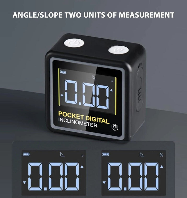 SHSIWI Digital Inclinometer Protractor Magnetic Angle Finder 4x90 Degree Measurement ABS Backlit Display Pocket Size Woodworking Tool Accurate Slope Measurement