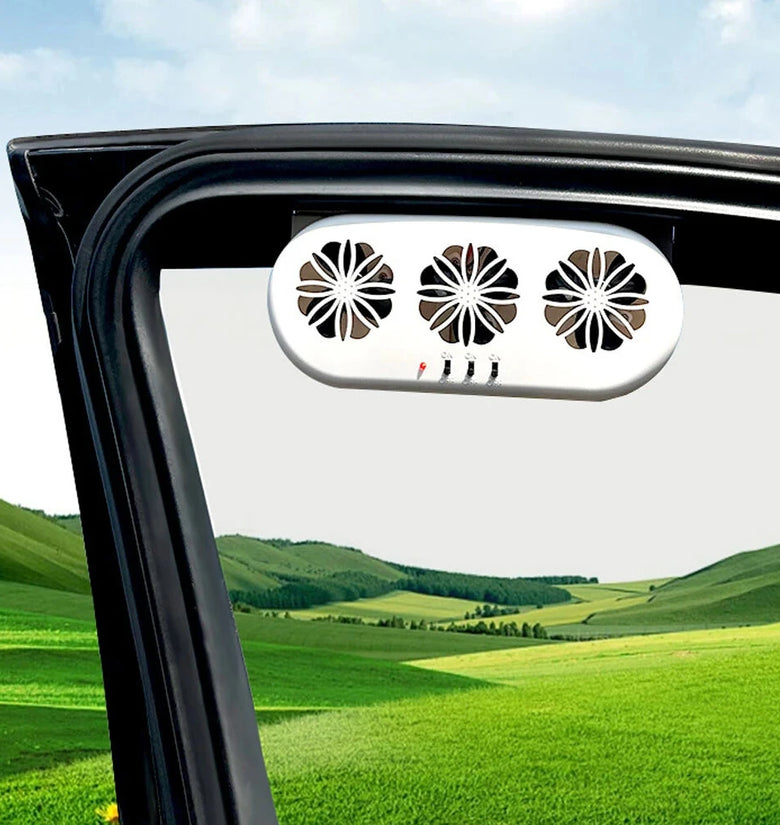 Solar Car Ventilation Fan Cool Circulate Air Reduce Heat Car Window Vent Fan Quiet Solar Exhaust Fan Air Circulation Fan Solar Charging Cooling Fan