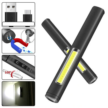 Outdoor Compact and Portable Aluminum Alloy XPE+COB Rechargeable Pen Light Work Lamp Keychain Light