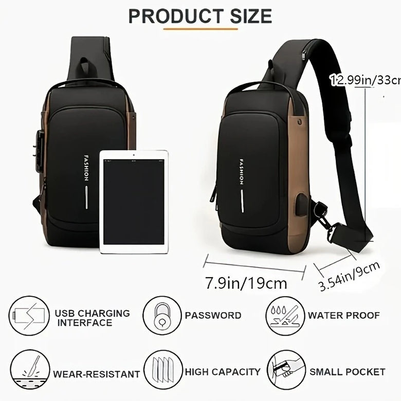 Men Bag Single Shoulder Bag Multi-function Sports Slanting Chest Backpack Anti-Theft Chest Bag