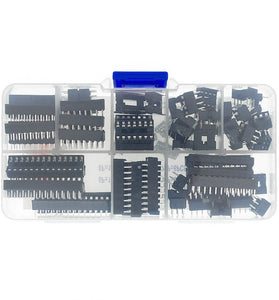66PCS 8 Values DIP IC Socket IC Chip Seat Adaptor 6P-28P Solder Type Socket Kit