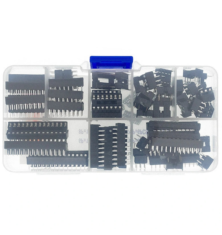 66PCS 8 Values DIP IC Socket IC Chip Seat Adaptor 6P-28P Solder Type Socket Kit