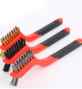 3 Packs Wire Cleaning Brush Stainless Steel/Brass/Nylon Bristles Brush Polishing Rust Remover Kitchen Stove Sink Scrubbing Cleaning Tool