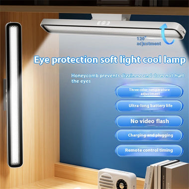 Elfeland LED Desk Lamp USB Rechargeable Light Stepless Dimming Table Lamp Hanging Magnetic Bedroom Table Reading Rechargeable Night Light