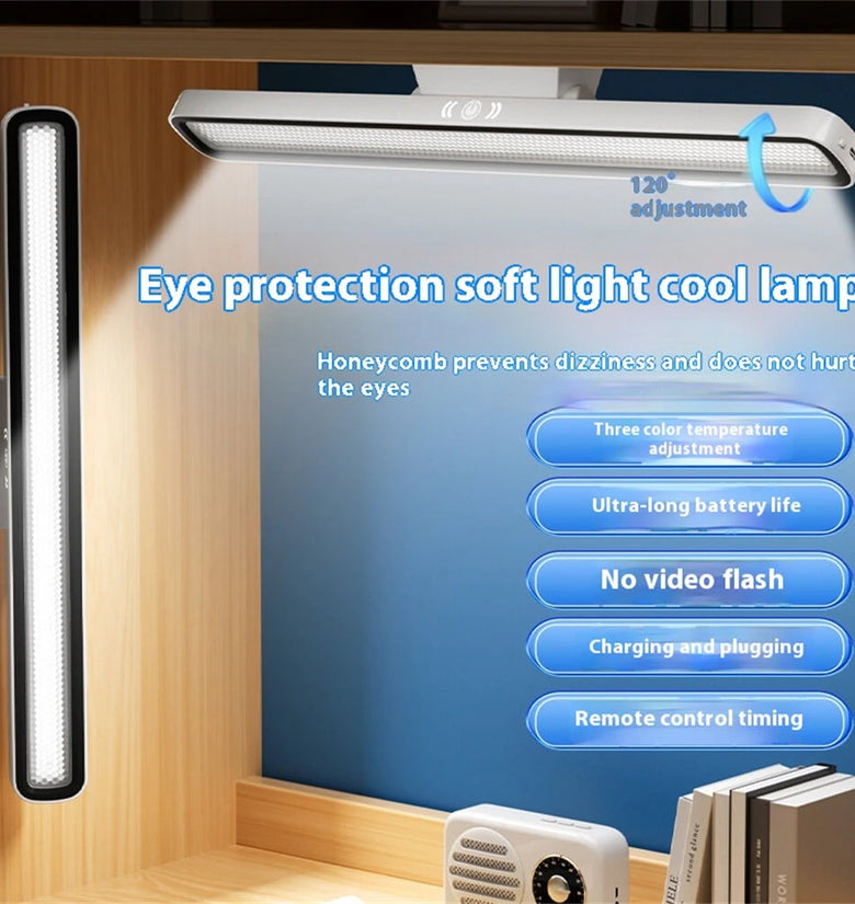 Elfeland LED Desk Lamp USB Rechargeable Light Stepless Dimming Table Lamp Hanging Magnetic Bedroom Table Reading Rechargeable Night Light