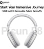 PICUN F8 Pro Wireless bluetooth 5.4 Headset Dual Noise Reduction Headphone ANC ENC Noise Cancelling 40mm Titanium-Plated Diaphragm Speaker AAC Audio 140H Playback Low Delay Removable Earmuffs Headphones with Mic