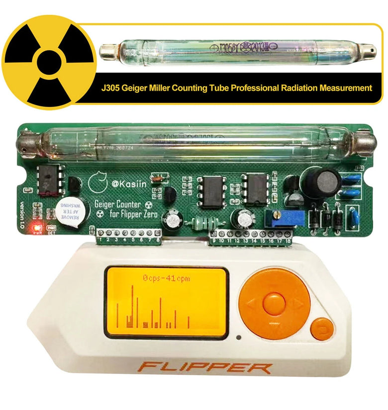 Flipper Zero Geiger Counter Module J305 Tube Radiation Tester Beta Gamma Testing Environmental Monitoring Random Number Generator