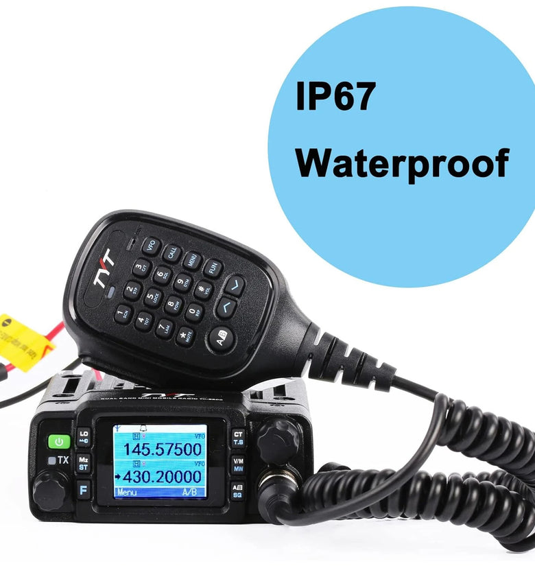 TYT TH8600 Mini Dual Band Mobile Radio IP67 Waterproof 25W VHF UHF Transceiver with Color LCD Display 200 Channels High Power Portable Communication Device