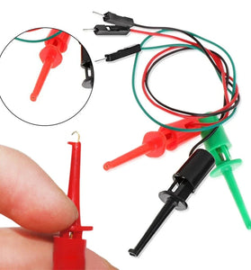 3PCS Hook Type Test Clip Probes with Male Head DuPont Line Cable 20cm for Precise Transistor Testing Great for Electronics Repair and Testing