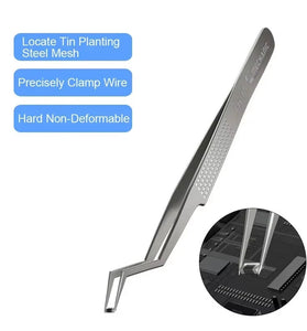 Mechanic Aax-17 Stainless Steel Chip Tin Planting Tweezer Anti Corrosion High Hardness Precision Tool for Mobile Phone Electronic Repair