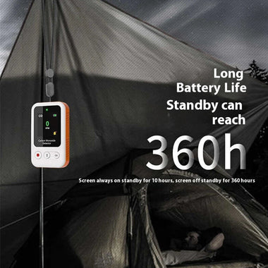 GZ-C010 Portable CO Detector with LCD Display 0-1000PPM Range 360H Standby Time Type-C Rechargeable 55g Lightweight for Home Travel Camping Safety