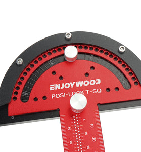 ENJOYWOOD Aluminum Alloy 300mm Angle Positioning T Square Posi Lock Ruler Woodworking Edge Ruler Angle Measure Ruler Scriber Carpentry Tool