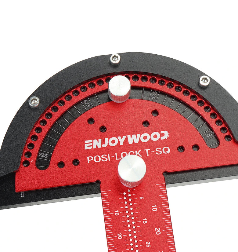 ENJOYWOOD Aluminum Alloy 300mm Angle Positioning T Square Posi Lock Ruler Woodworking Edge Ruler Angle Measure Ruler Scriber Carpentry Tool
