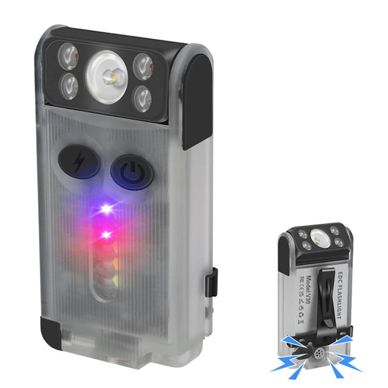 Bikight V30 1000LM EDC LED Keychain Flashlight Power Bank UV Magnetic Beep Clip USB-C Rechargeable Camping Fishing Emergency Alarm Torch