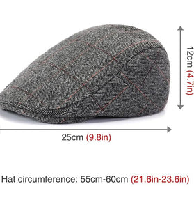 Collrown Men Beret Cap Adjustable Cotton Flat Cap Retro Duck Tongue Cap Warm Forward Cap Driving Hat Newsboy Hats