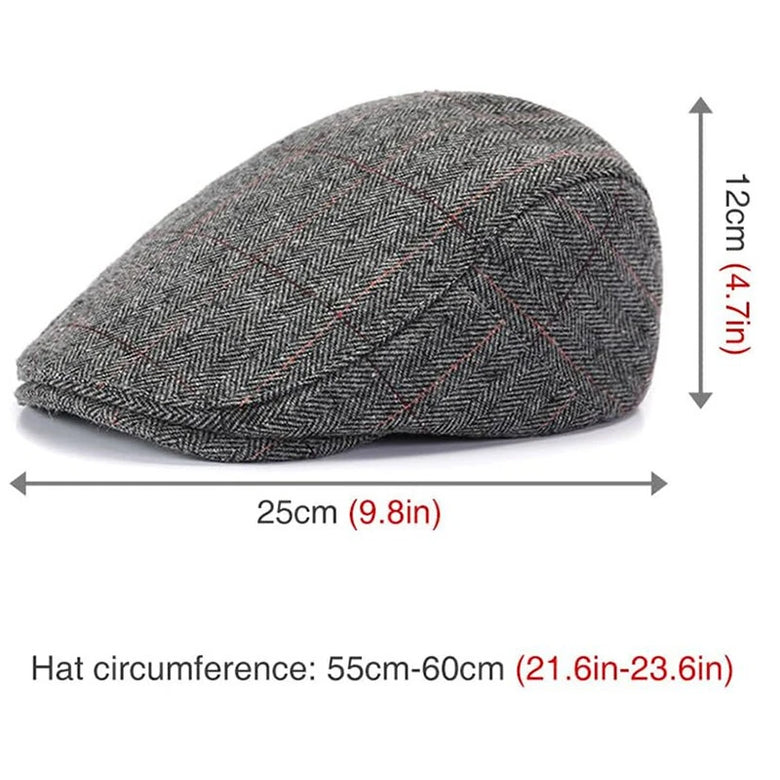 Collrown Men Beret Cap Adjustable Cotton Flat Cap Retro Duck Tongue Cap Warm Forward Cap Driving Hat Newsboy Hats