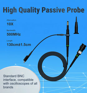 MICSIG MSP510 Oscilloscope Passive Probe 500MHz Bandwidth Universal BNC Interface High Precision Measurements Easy Signal Testing Reliable Performance BNC interface Universal