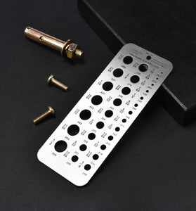 29-Hole Bolt Dropper Stainless Steel Drill Gauges for 1/16 Inch to 1/2 Inch Size Bits 17/64-1/2 0.062-0.250 Bolt and Wire Diameter Index Gauge