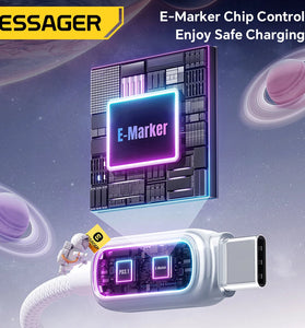 ESSAGER ES-X81 5A 100W Type-C to Type-C RGB Lighting Cable QC PD SCP FCP Fast Charging Data Transmission Thickened Copper Core Line 1M/2M Long for iPhone 17 17Pro 16 Pro Max 15 for Huawei Mate XTs for OPPO for VIVO