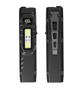 Bikight DT007 1200LM Portable Tactical Flashlight With Side Floodlight Double Tail Swich Ultra Bright Mini LED Torch Rechargeable Outdoor Hiking Camping Fishing Lamp