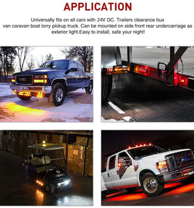 20PCS 12V LED Side Marker Light Indicator Lamp for Car Truck Van Trailer Boats  Side Indicators Signal Lights