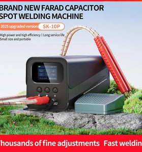 Supercapacitor Spot Welding Machine SK-10P 2000A Output 5.8V Automatic and Foot Mode for Battery Repair and Metal Splicing Compact Design Adjustable Levels