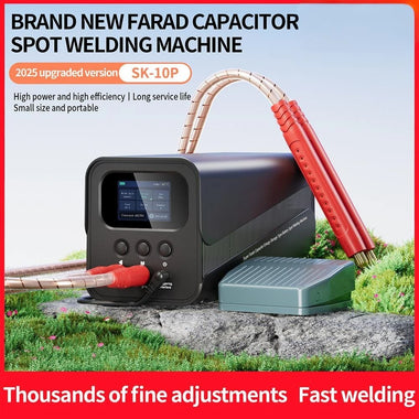 Supercapacitor Spot Welding Machine SK-10P 2000A Output 5.8V Automatic and Foot Mode for Battery Repair and Metal Splicing Compact Design Adjustable Levels