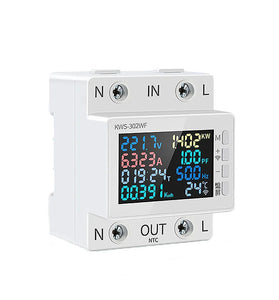 AC170-270V/63A WiFi Smart Voltmeter Ammeter Digital Power Energy Meter Tester APP Remote Control Electrical Frequency Factor Amps Watt Kwh Meter