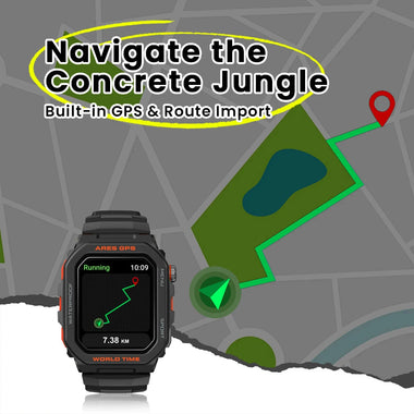 Zeblaze Ares GPS Rugged 1.75 inch HD 3 ATM Detailed Health and Wellness Insights bluetooth Calls Assistant Smart Watch