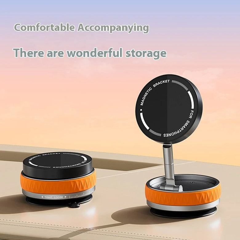 360 Adjustable Vacuum Magnetic Suction Cup Phone Mount Portable Hands-Free Magnetic Car Phone Holder for above 4.7inch Mobile Phone