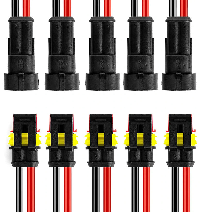 240Pcs 20 Kits 2 Pin Connector Automotive Electrical Connectors Quick Connect 2 Pin Wire Connectors Waterproof Connector 2 Way Wire Connector