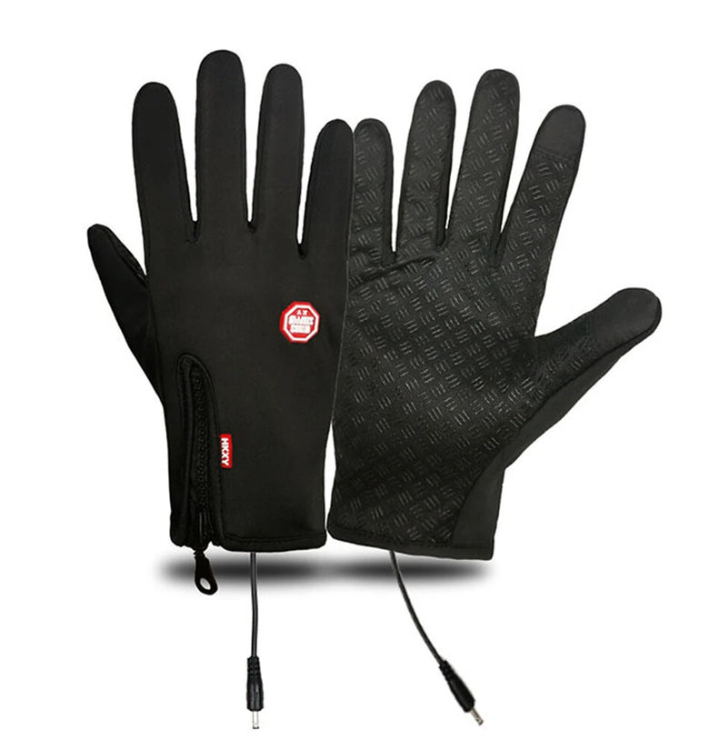 USB Motorcycle Riding Heated Gloves for Winter Outdoor Sports Skiing Warm Gloves Waterproof and Non-slip