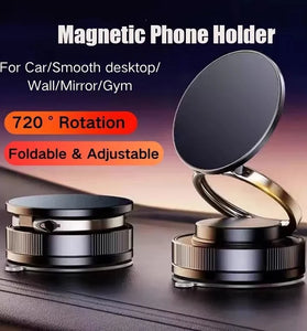 Strong Magnetic Phone Holder Foldable Design 360 Adjustable Vacuum Car Mount for Car Desk Bathroom Magnetic Bracket